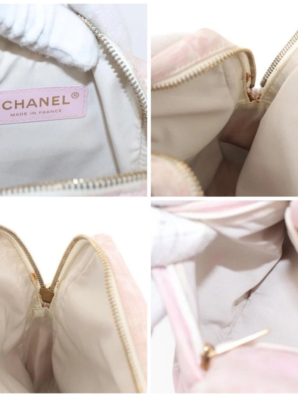 CHANEL New Travel Line Shoulder Bag Nylon Pink Gold CC Auth 163276 - Picture 14 of 15